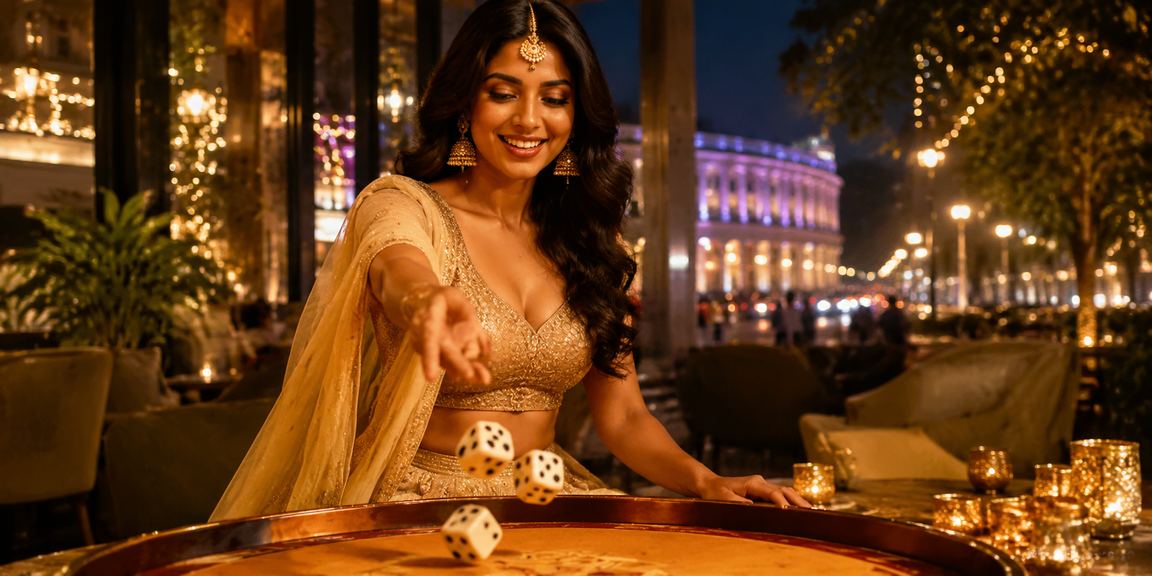 Gaming environment in Delhi showing social dice game